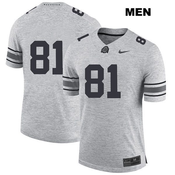 Ohio State Buckeyes Men's Jake Hausmann #81 Gray Authentic Nike No Name College NCAA Stitched Football Jersey NN19A66SI